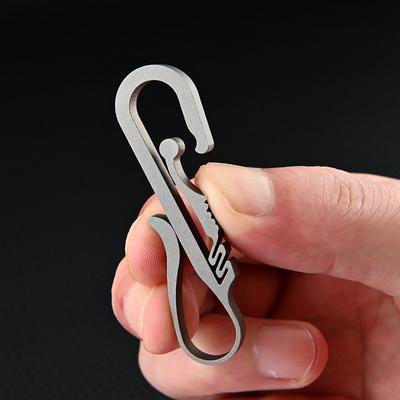 1 pieza Llavero de aleación de titanio para coche Soporte para llavero Hebilla de cinturón Ligero EDC Para hombre Creatividad Regalo Día del Padre