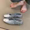 Fashion Spring Metal Rivet Decoration Shallow Mouth Ballet Flats 2025 High Quality Soft Bottom Lacing Flat Shoes Casual Comfy Shoes