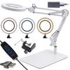 Lampa Kosmetyczna Biurowa Z Bazą Led Usb 12W + Adapter+ Uchwyt Stołowy 1