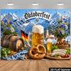Bandiera 2D per lo sfondo del banner a tema Oktoberfest di Monaco con botti di birra