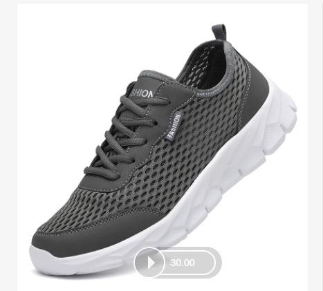 Export spring trendy men's shoes sports and leisure running shoes Korean version breathable and lightweight mesh shoes
