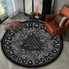 800g/m² Heavyweight Viking Rune Carpet-Round Rune Soft Floor Mat Suitable for Living Room,Bedroom,Office,/Outdoor Use-Hand Washable