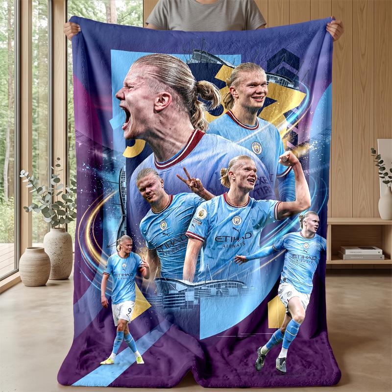 Erling Haaland Soft Flannel Fleece Blanket Lightweight Cozy Warm Throw Blanket For Sofa Bed Home Decor
