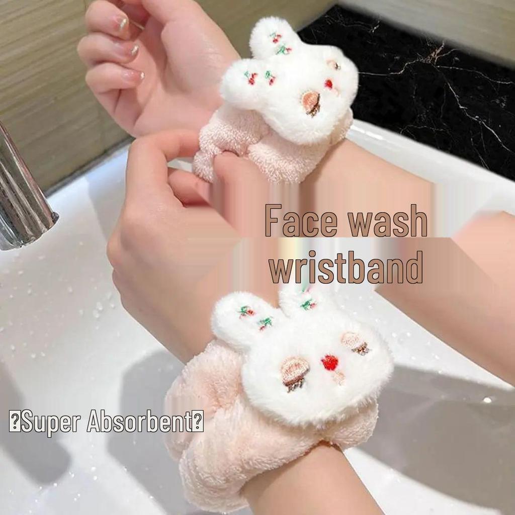 Neuankömmling: Süßer Plüsch-Hasen-Haargummi & Saugfähiges Schweißband zum Gesichtwaschen