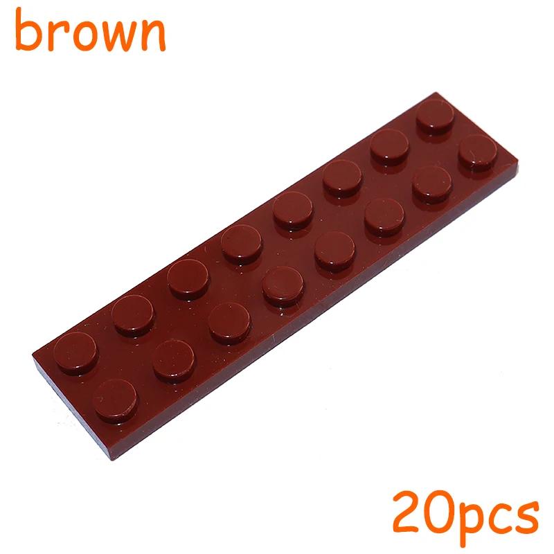 20PCS Size 2x8 Dot Plate MOC Assemble Particles DIY Building Blocks 2*8 Figures Bricks Educational Creative Toy for Kid 3034