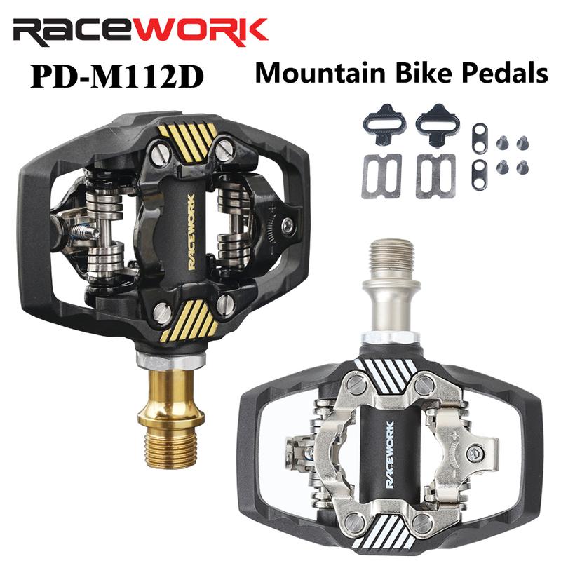 RACEWORK MTB Bike Lock Pedal For Shimano SPD System Nylon Body + Chrome Molybdenum Steel Core Double-sided Locking Footrest