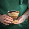 Japanese Handmade Coarse Pottery Coffee Cup Retro Creative Kiln Change Glaze Ceramic Hand Punch Latte Cup Home Office Cup
