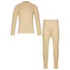 Set di biancheria intima termica per bambini Due pezzi Colore Unico Strato di Base Maglietta a Maniche Lunghe Leggings con Vita Elastica