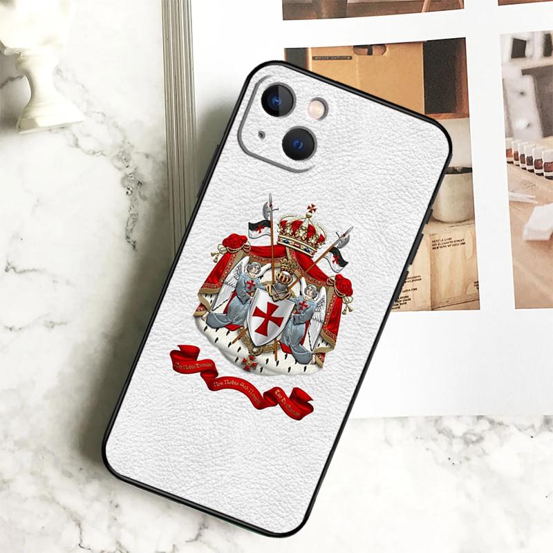 Knights Templar Coat of Arms Phone Case For iPhone 17 16 15 13 12 11 14 Pro Max Plus 12 13 Mini 16e 17 Air Cover Coque