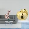 Cat Figurine Animal Sculpture Art Craft Ornament for Fireplace Fruit Ceramic Decoration Collection