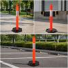 Traffic Warning Post with Weighted Base | Reflective Silver Band, Quick Setup Design, marker