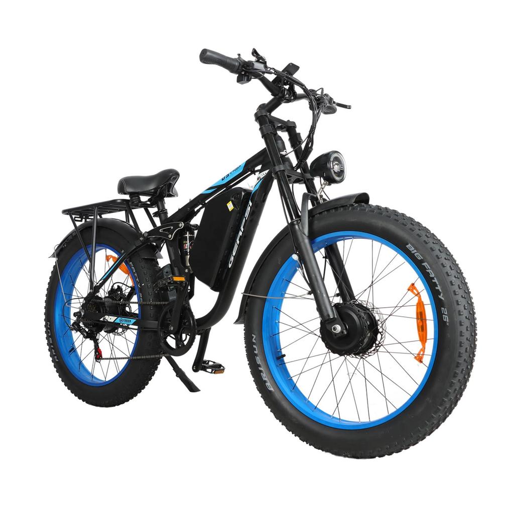 Ebike BLJ DP-2603 Batteria 3000W52V32AH, Ammortizzatori Anteriori e Posteriori, Pneumatici da Neve da 26 pollici, Bicicletta Elettrica.