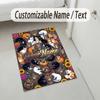 Cat Theme Crystal Velvet Rug Personalized Custom Name Text Soft Floor Mat Home Decor