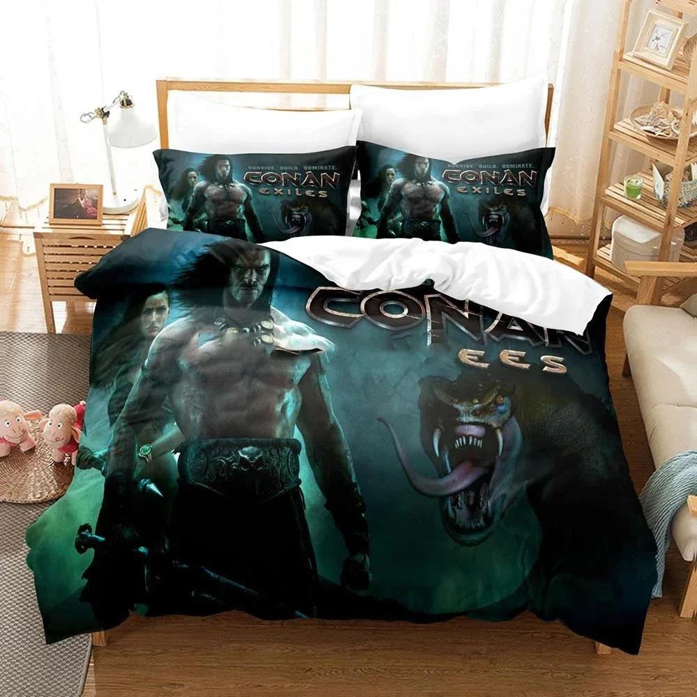 Conan Exiles The Age Of Sorcery Bedding Set Single Twin Full Queen King Size Aldult Boys Bedroom Duvet cover Sets 3D Anime