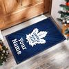 Toronto Maple Leafs Crystal Velvet Rug, Custom Name Text Personalized Non‑Slip Floor Mat for Home Decor Gift