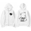 Bladee Drain Gang Print Fashion Zipper Hoodies Men Women Casual Oversized Zip Up Sweatshirt Streetwear Autumn Jackets