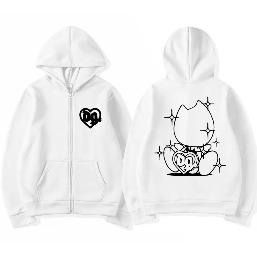 Bladee Drain Gang Print Fashion Zipper Hoodies Men Women Casual Oversized Zip Up Sweatshirt Streetwear Autumn Jackets