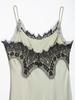 Spring 2026 European & American Lace Trim Camisole Maxi Dress with Sexy Slit