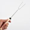 Stainless Steel Retractable Barbecue Fork Outdoor BBQU-shaped Barbecue Fork Wooden Handle Barbecue Stick Barbecue Fork Barbecue Stick