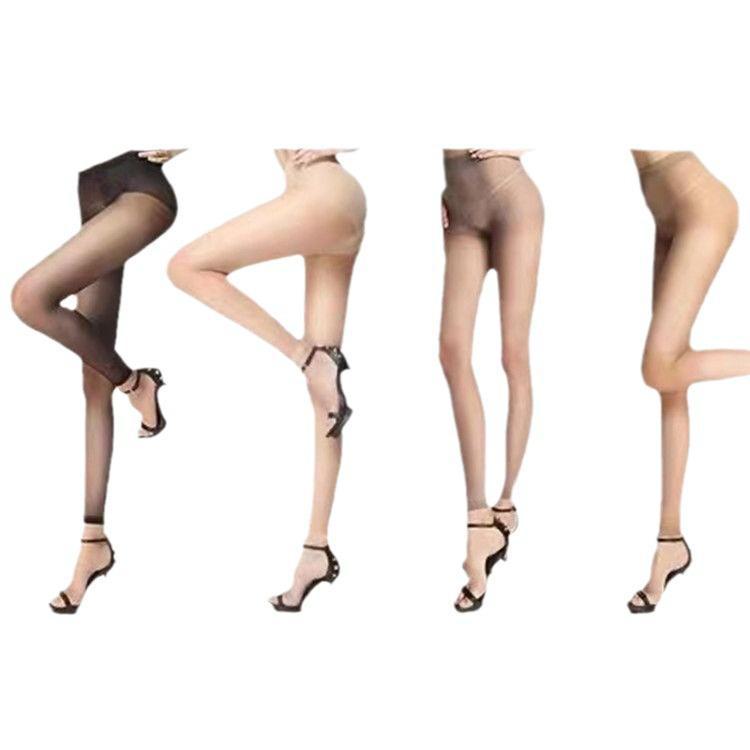 Plus Size Flesh-Colored Open Crotch Footless Pantyhose for Summer Women