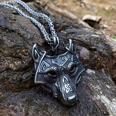 Celtic Wolf Accessories Wolf Head Amulet Pendant Pendant Viking Necklace