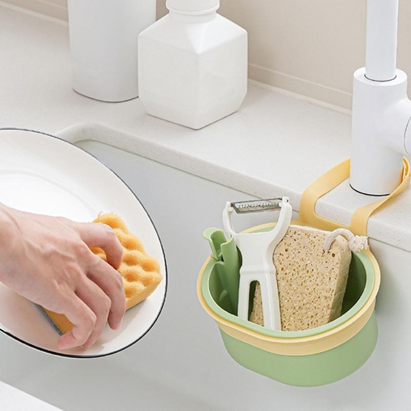 Solid Plastic Over Sink Dish Drying Rack Water Draining water Basket For Dishwashing Tools Organization And Vertical Storage