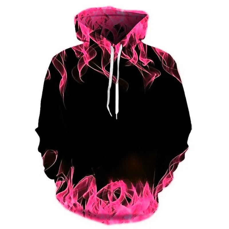 

Мужские толстовки и свитшоты Новые мужские толстовки с 3D-принтом пламени Мужская модная одежда оверсайз Толстовка 5XL