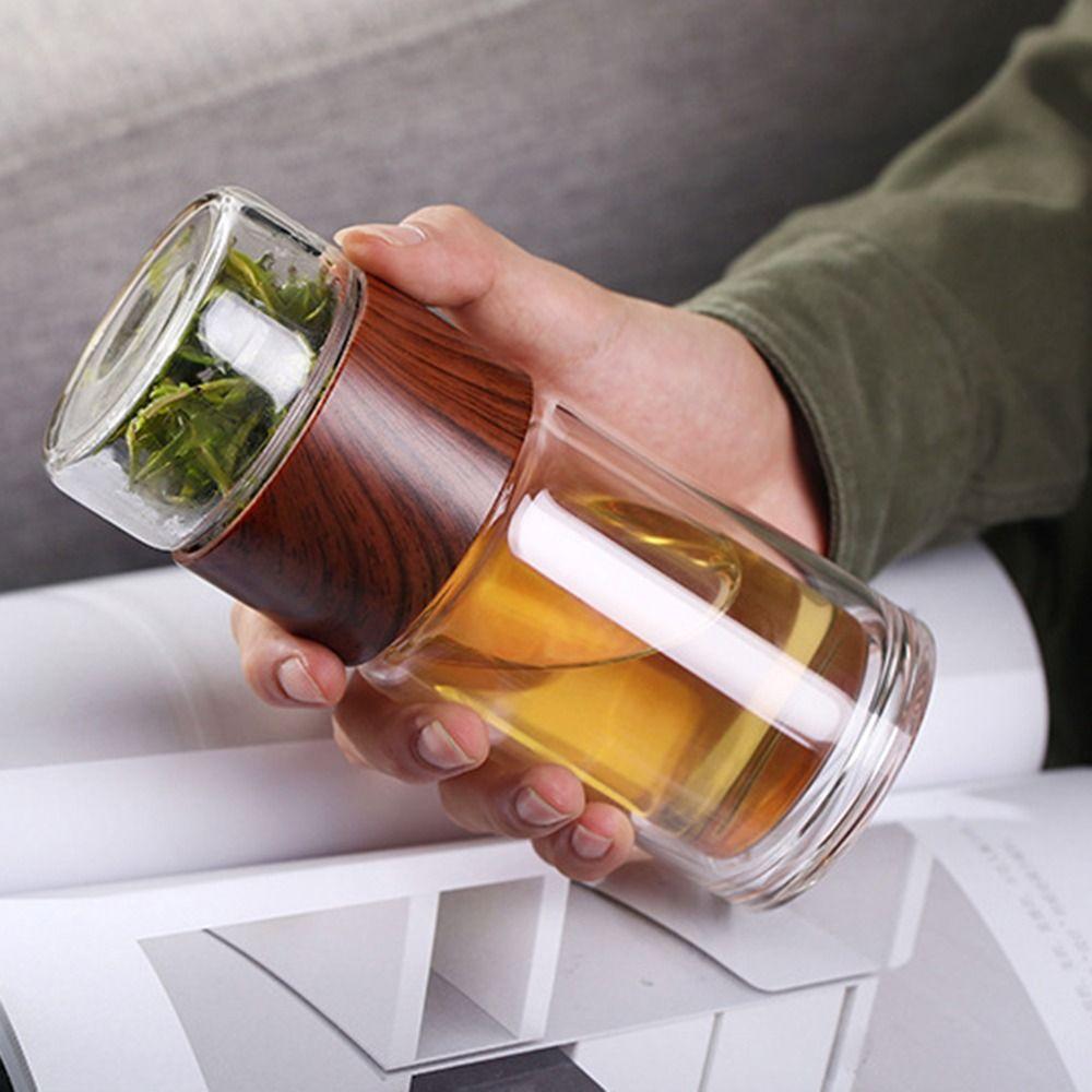 Water Separation Leak Proof Glass Insulated Creative Tumbler Vacuum Flask Thermos Cup Water Bottle