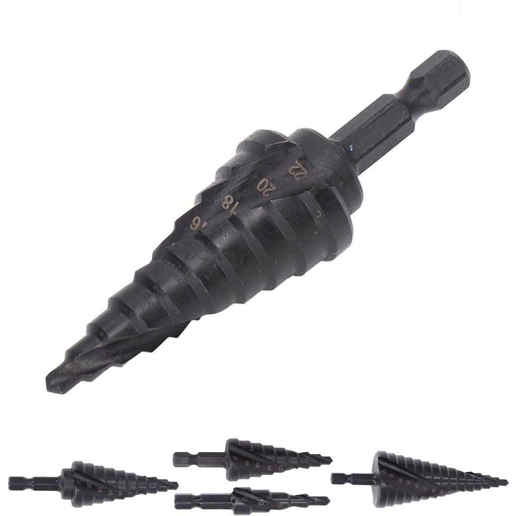 Senker Stufenbohrer HSS Spiral Pagodenbohrer Sechskantschaft Werkzeug für Metall Schwarzer Stufenbohrer Stufenbohrer