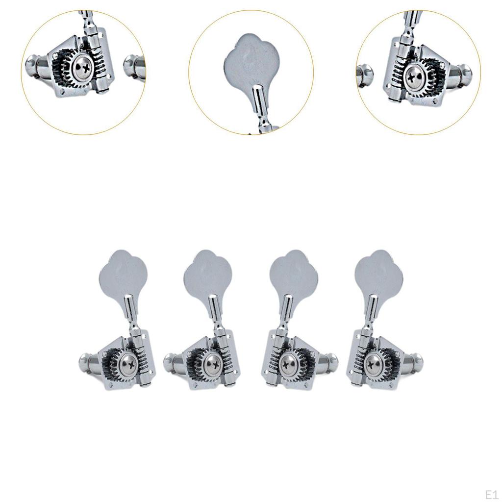 4 Pieces Electric Bass Tuning Pegs Knobs Keys Machine Heads Open Frame Tuner for Show