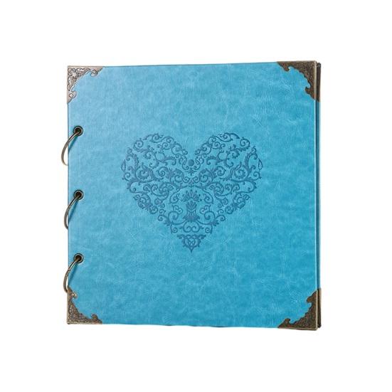 DIY Scrapbook Album, Faux Leather Black Card Photo Album with Ring Binding, Memory Book for Journaling, Retro Scrapbook Gift