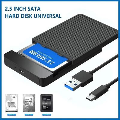 2,5-Zoll-SSD-Gehäuse, SATA-zu-USB 3.1-Festplattengehäuse für mobile Festplatten, HDD-Typ USB-C-Gehäuse, unterstützt SSD-HDD-Kapazität bis zu 6 TB