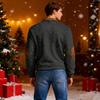 Mens Christmas Sweater Zip Up Sweatshirts Vintage Knit Graphic Sweatshirt Xmas Stand Collar Pullover
