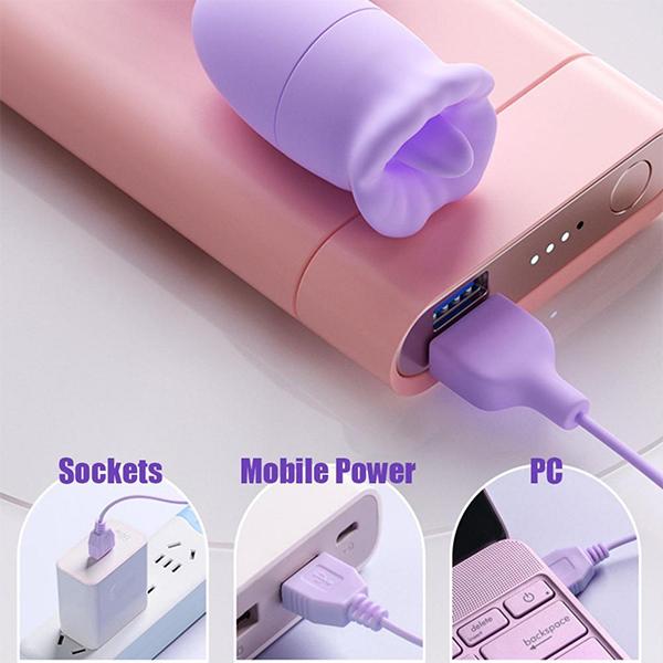 Tongue Licking Suction Vibrators Sucking Licking Clit Sex Toys USB G-spot Vagina Stimulator Adult Vibrating Sex Toys 2 In 1 Vibrators