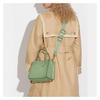 Coach Cashin Carry 22 Solid Color Leather Tote Bag Tote Bag Shopping Bag Portable Crossbody Bag Small Size Women's Bean Paste Green
