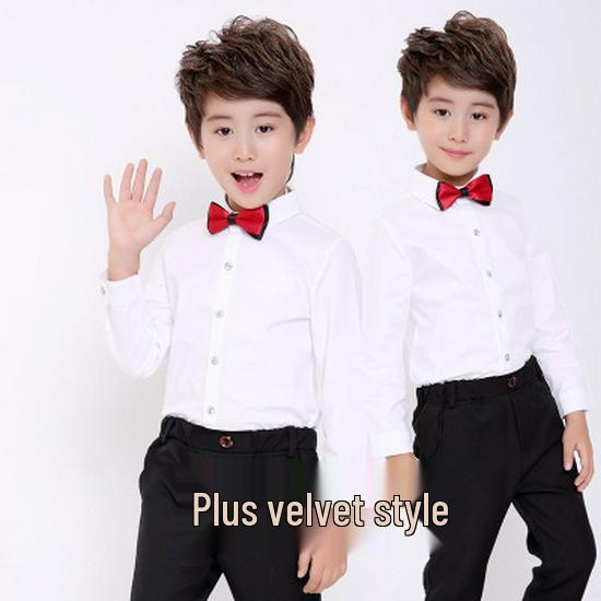1688 Autumn Boys' Thickened Korean Style Solid Color Base Layer Shirt
