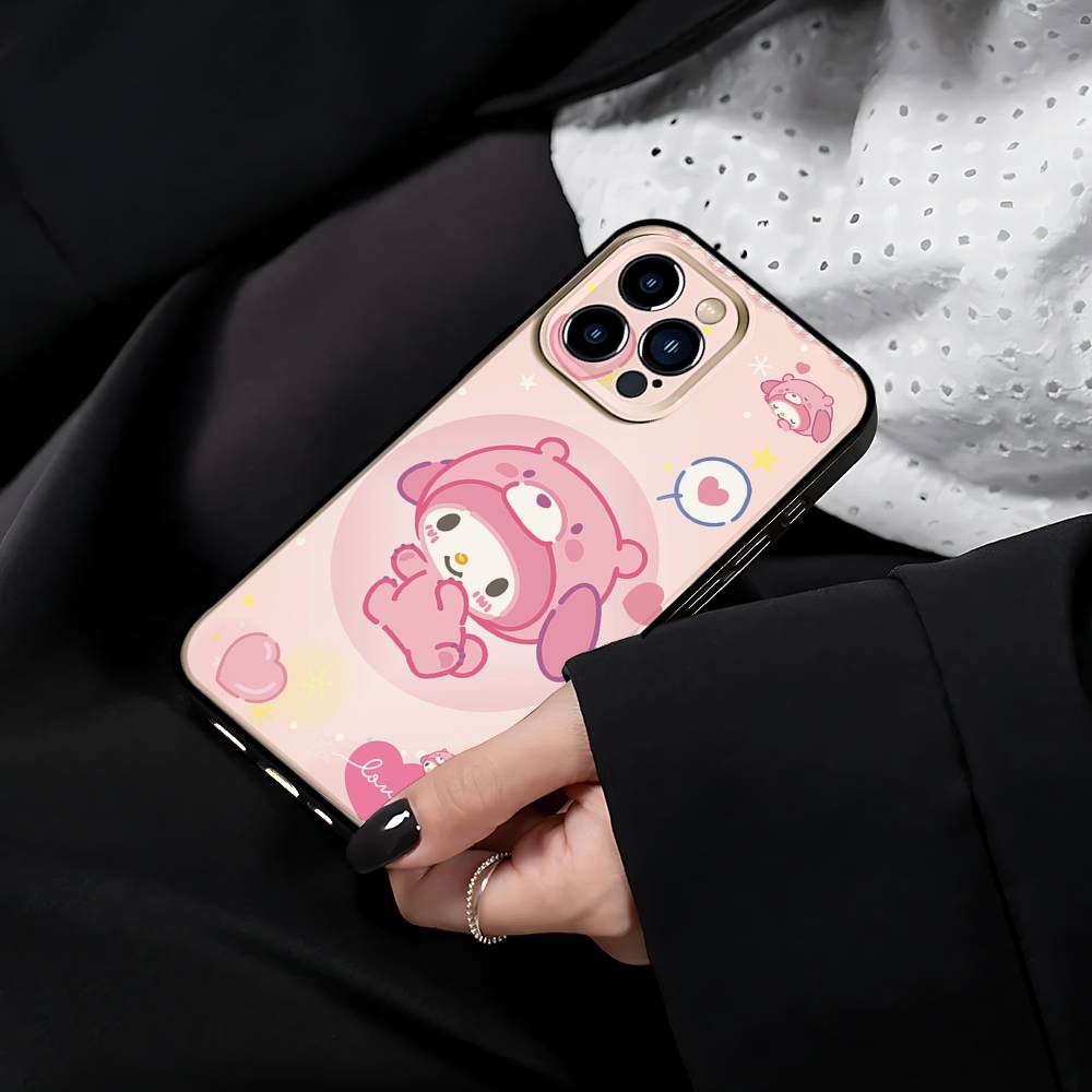 Cute Cartoon M-Melody Phone Case For IPhone 17 15 Pro Max 14 Pro 12 11 13 Mini X XR XS 16 Plus SE Back Cover