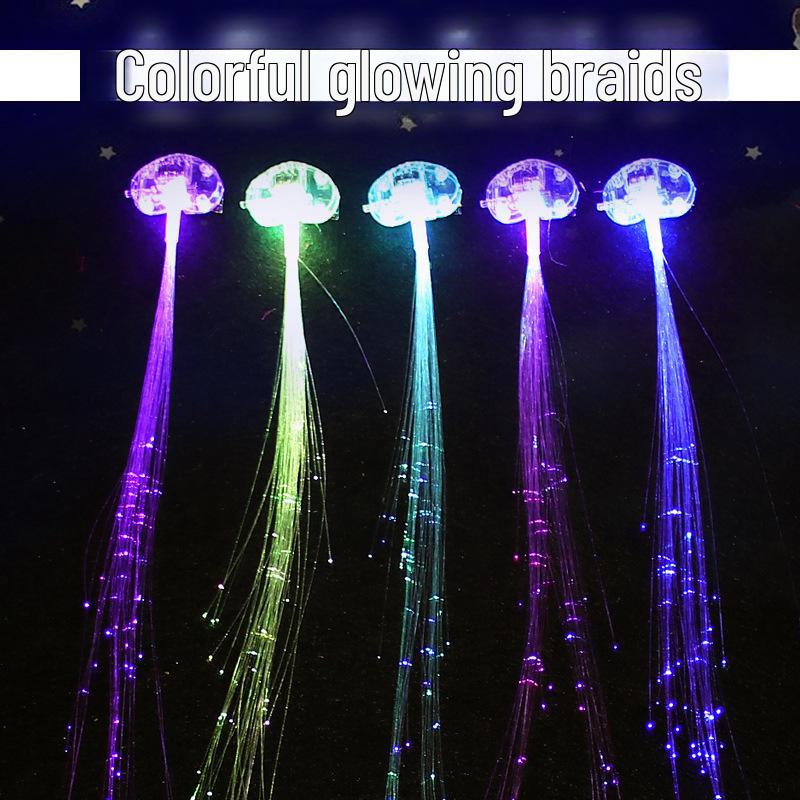 LED Fiber Optik Yanıp Sönen Örgüler - Renkli, Işıklı Saç Aksesuarları Festivaller ve Dans Etkinlikleri İçin
