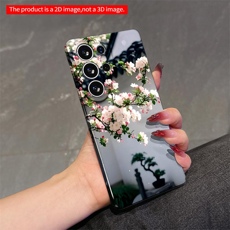 2DFlat Samsung phone case Cherry Blossoms on Traditional Roof Applicable to Galaxy S23 S24 S25ULTRA S26 A12 A14 A15 A16 A54 A55