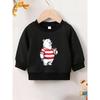 European Sizes Cute Polar Bear Print Pattern 0-3 Years Kids' Comfortable Spring Lightweight Crew Neck Sweatshirt Suitable for Outdoor Wear