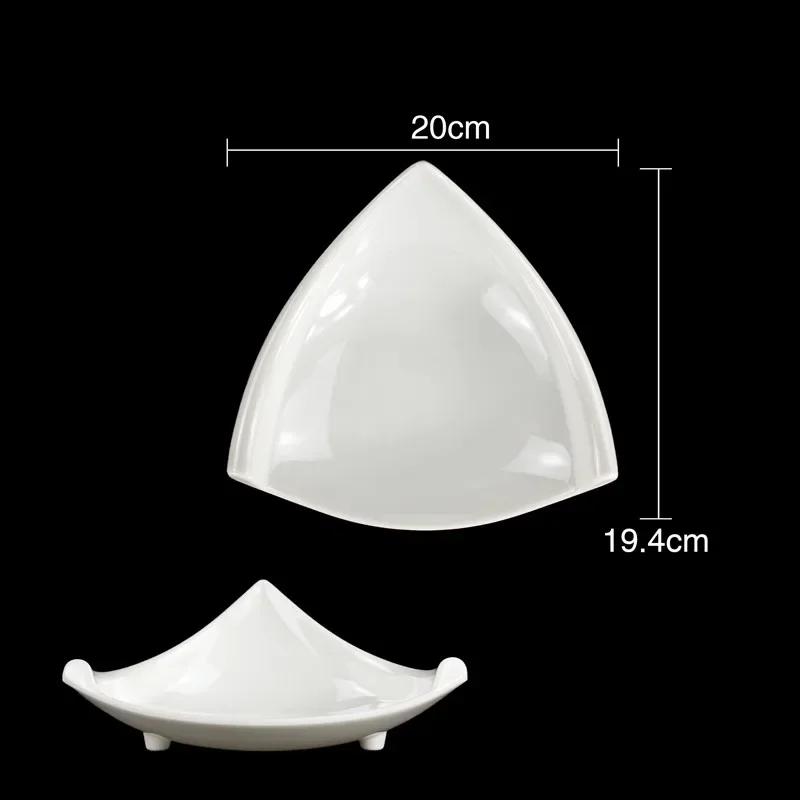 Pure White Plastic Irregular Plate Dish Commerce Serving Tray BBQ Picnic Plates Dessert Snacks Fruit Dishes Kitchen Tableware