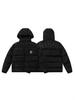 CrossTrapstar Men's Hooded Winter Jacket with Back Embroidery - American Street Loose Fit Hip Hop Style Cotton Coat