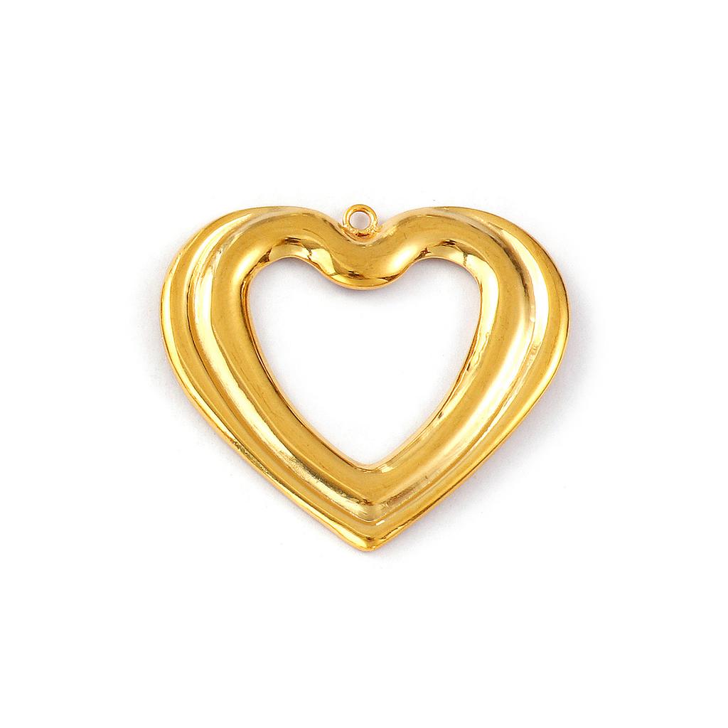 1 Piece 304 Stainless Steel Connectors Charms Pendants 18K Gold Plated Flower Heart Oval For DIY Necklace Jewelry Making Finding