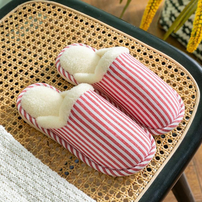 Cotton Plush Slippers for Men & Women: Non-Slip, Warm, Indoor Use - Ideal for Spring, Autumn & Winter