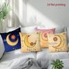 VIKAMA Boho Celestial Moon Flower Cushion Case Set, Cute Star Crescent Throw Pillow Cover, Decorative Pillowcase For Home Sofa