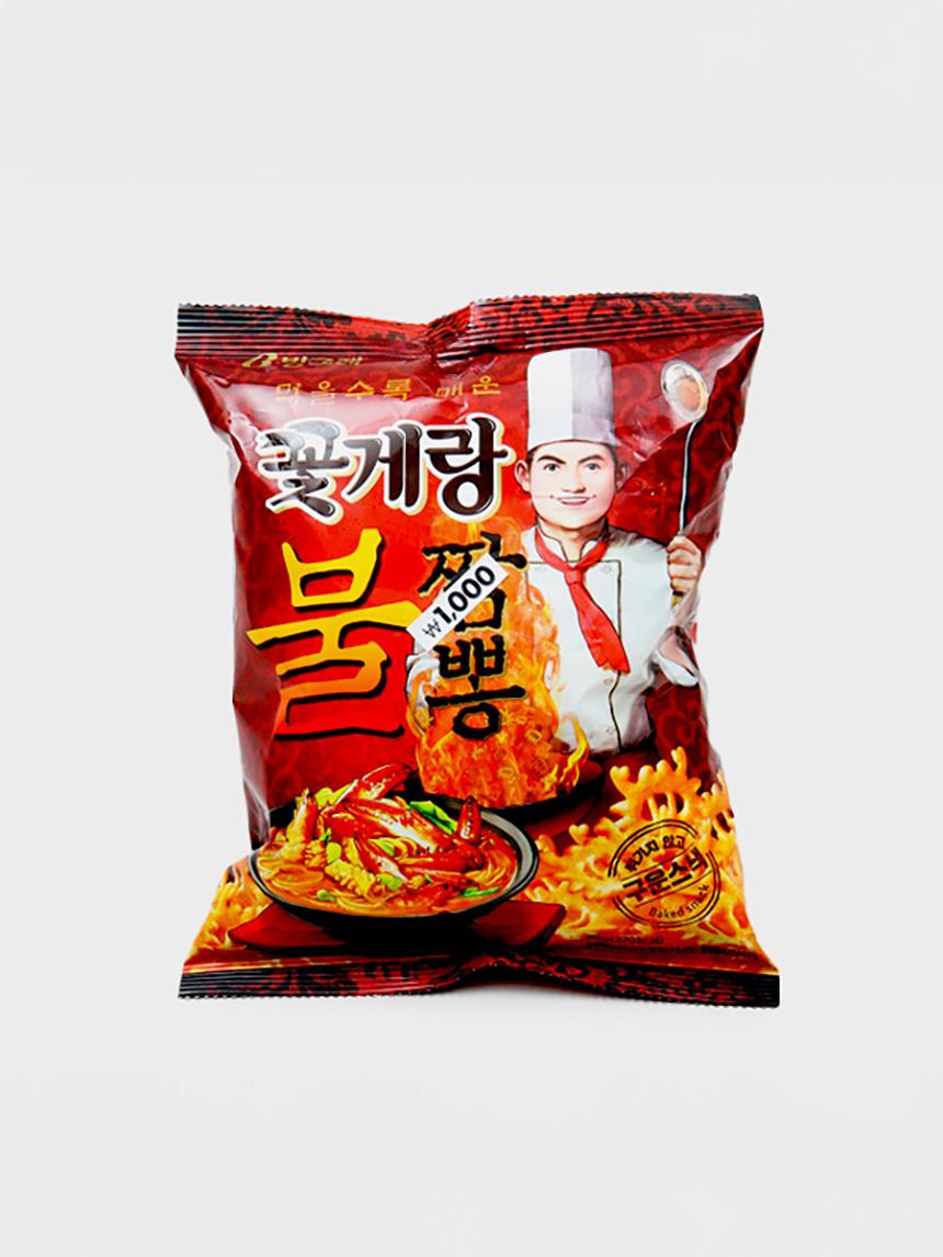 Крабовые чипсы Binggrae Kkottgerang со вкусом острого чампон 70 г 1ea