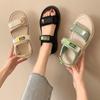 Non-slip Thick Soled Beach Shoes Hook&Loop Sandals Female Trend Fashion Casual Shoes Student Fairy Wind Summer Net Celebrity Ins Outside Wear