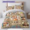 One Piece Poster Pattern Bedding Quilt Set Quilt Cover Pillowcase Home Birthday Gift(1 * Duvet Cover + 2 * Pillowcase, Without Core)