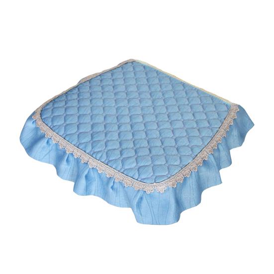 Chair Cushion with Lace Ruffle Quilted Non Slip Square Seat Pad Chair Protector with Elastic Strap for Dining Chairs Seat Office Chairs Back