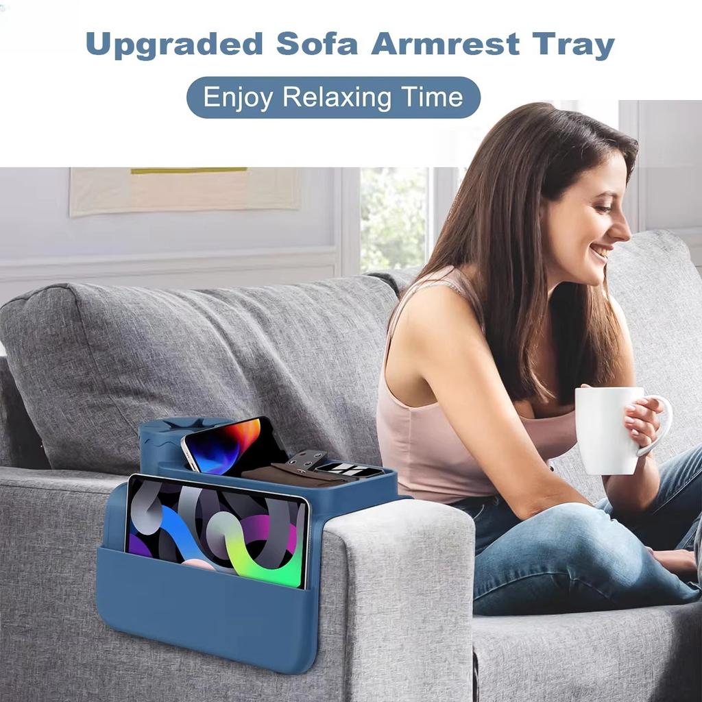 Silikon Sofa Armlehnen Getränkehalter Tablett Anti-Kollaps Tassenhalter Matte Fernbedienung Handy Organizer Aufbewahrungstablett